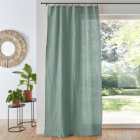 Штора Из 100 осветленного льна Onega 260 x 135 см зеленый LA REDOUTE INTERIEURS  фото, kupilegko.ru